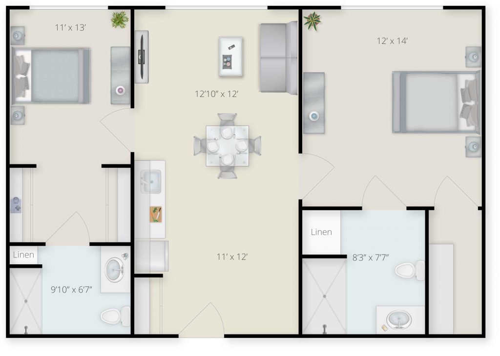 2 Bedroom-2 Bath